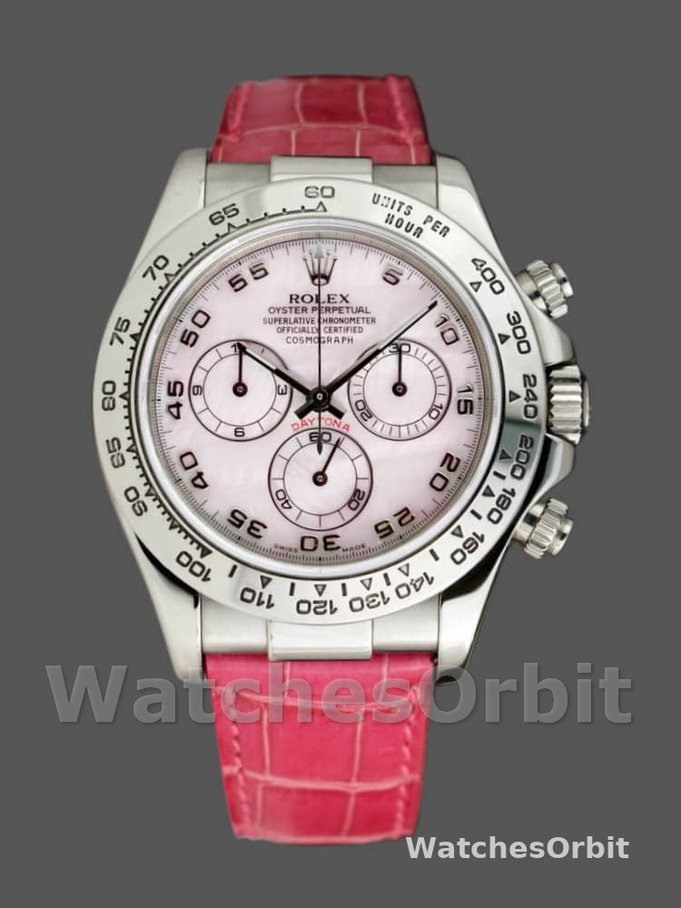 Rolex Daytona 116519 Rose MOP Arabic Pink Strap 40mm Mens Replica Watch
