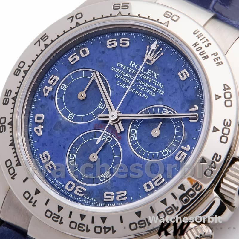 Rolex Daytona 116519 Sodalite Arabic Dial Blue Alligator Leather 40mm Mens Replica Watch