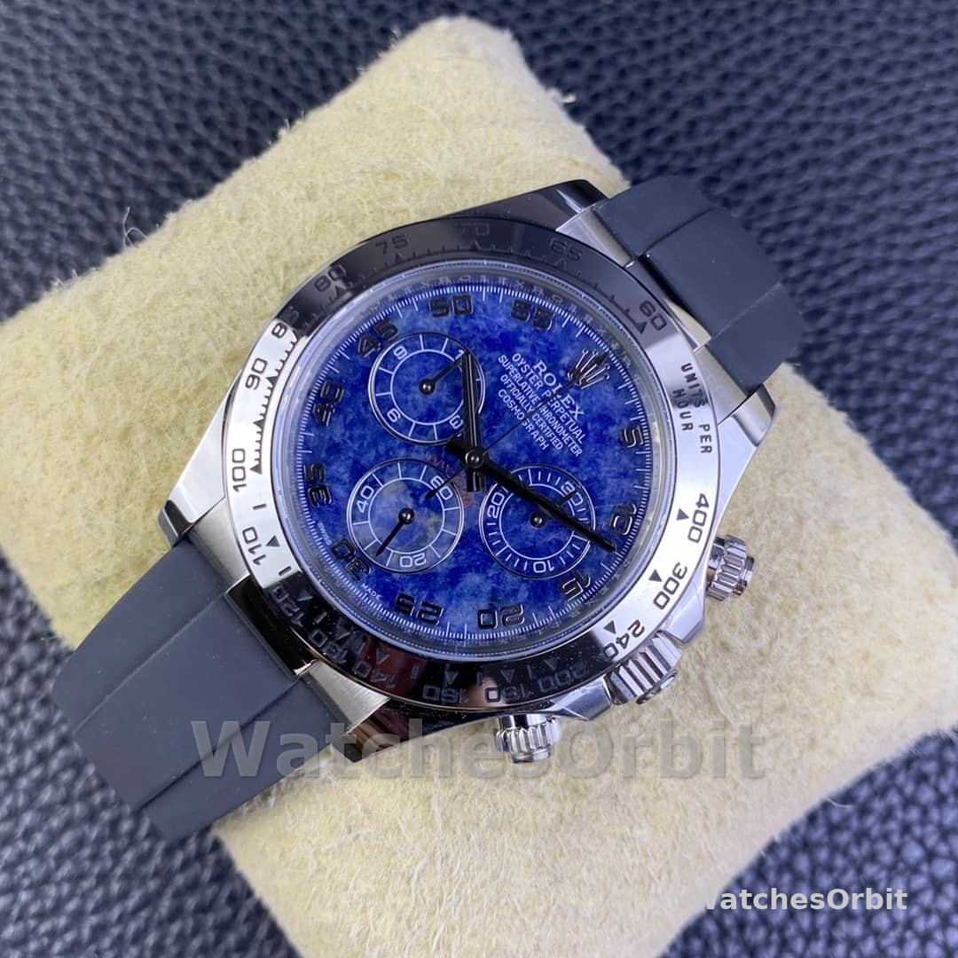 Rolex Daytona 116519 Sodalite Arabic Dial Blue Alligator Leather 40mm Mens Replica Watch