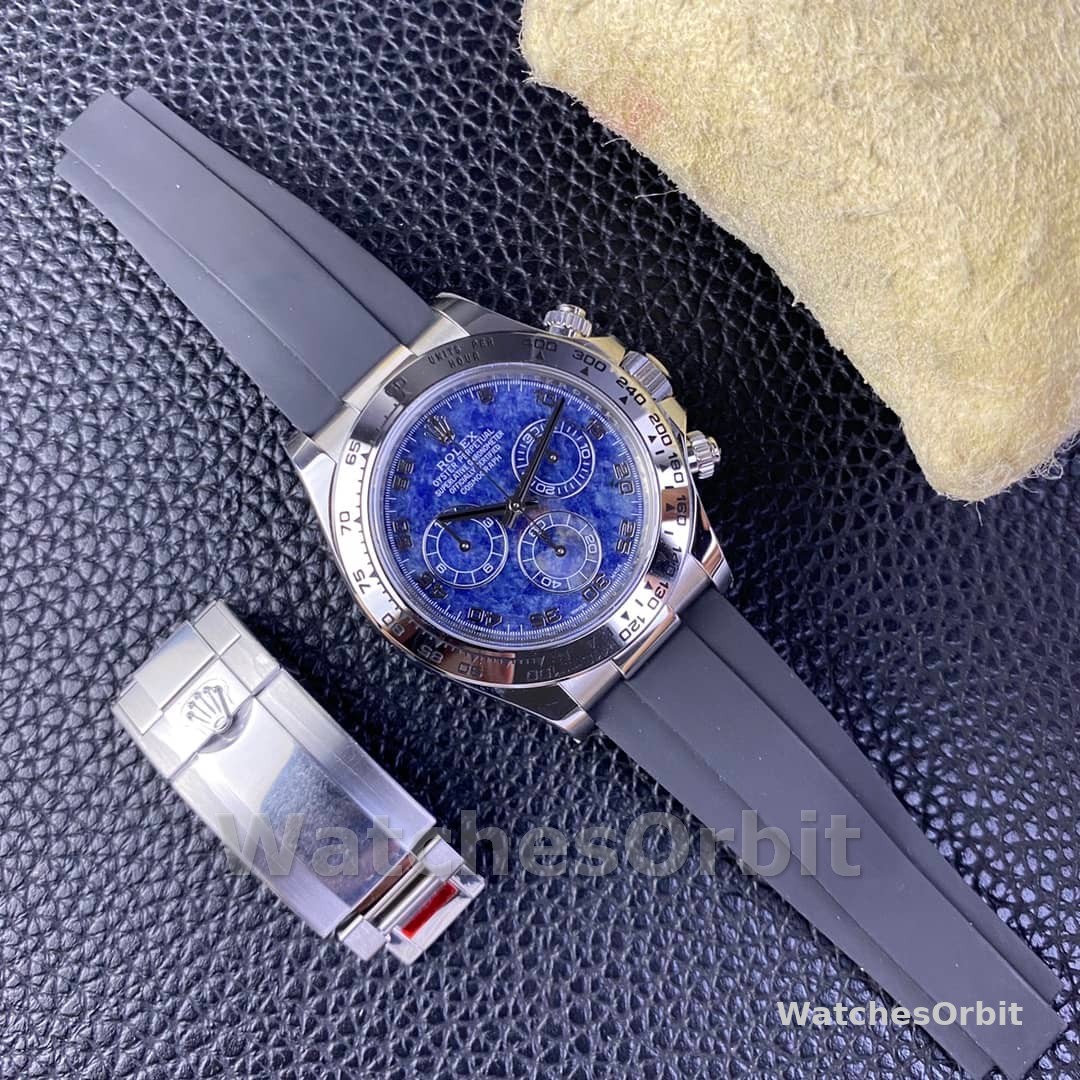 Rolex Daytona 116519 Sodalite Arabic Dial Blue Alligator Leather 40mm Mens Replica Watch
