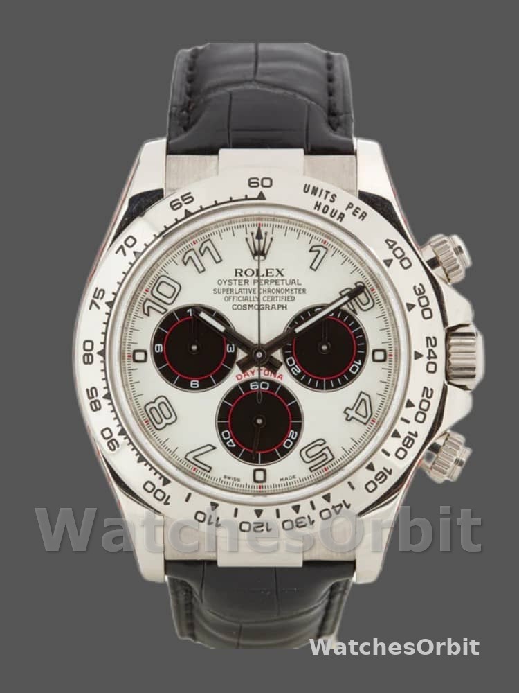 Rolex Daytona 116519 White Dial Black Eyes 40mm Mens Replica Watch