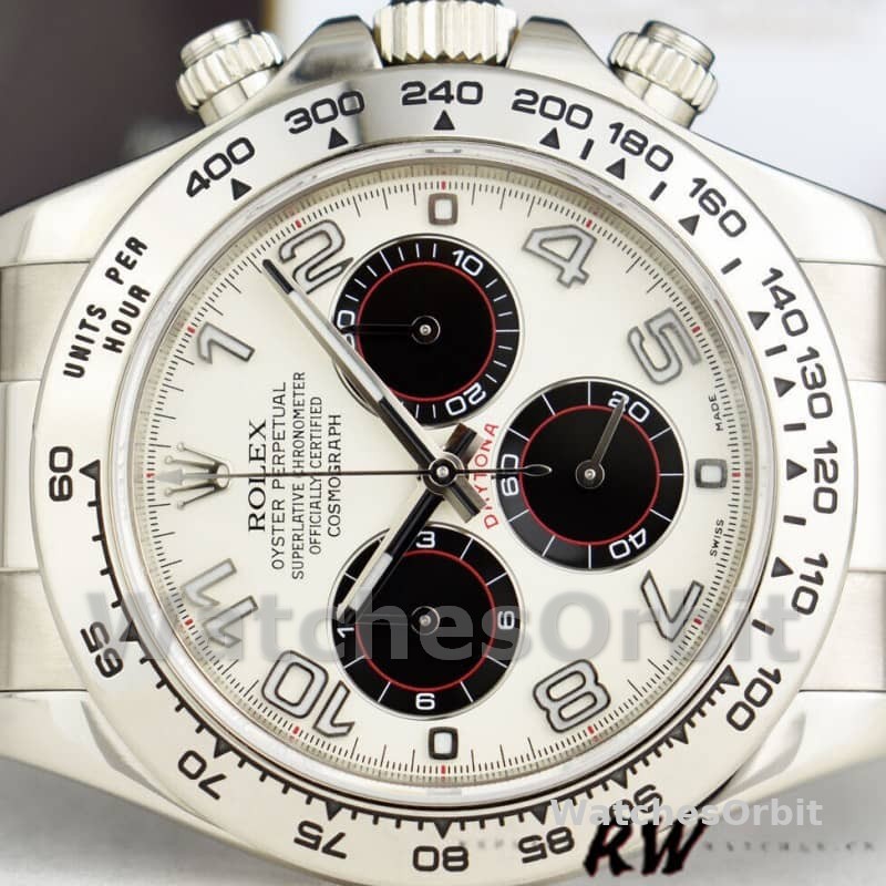 Rolex Daytona 116519 White Dial Black Eyes 40mm Mens Replica Watch