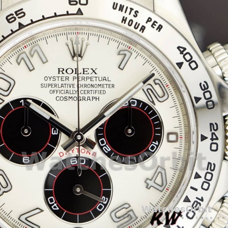 Rolex Daytona 116519 White Dial Black Eyes 40mm Mens Replica Watch