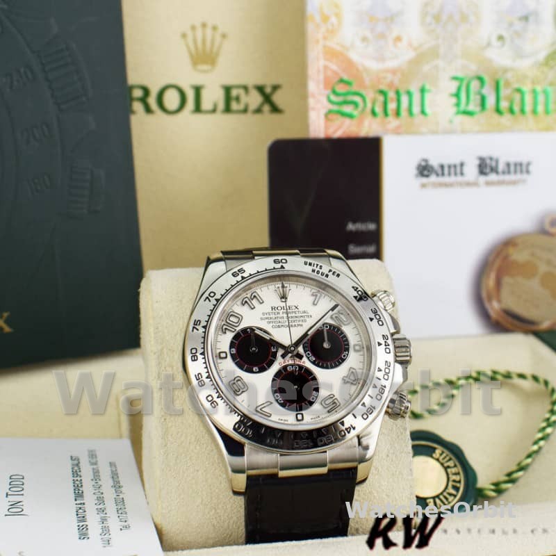 Rolex Daytona 116519 White Dial Black Eyes 40mm Mens Replica Watch