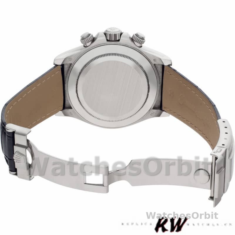 Rolex Daytona 116519 White Dial Black Leather strap 40mm Mens Replica Watch