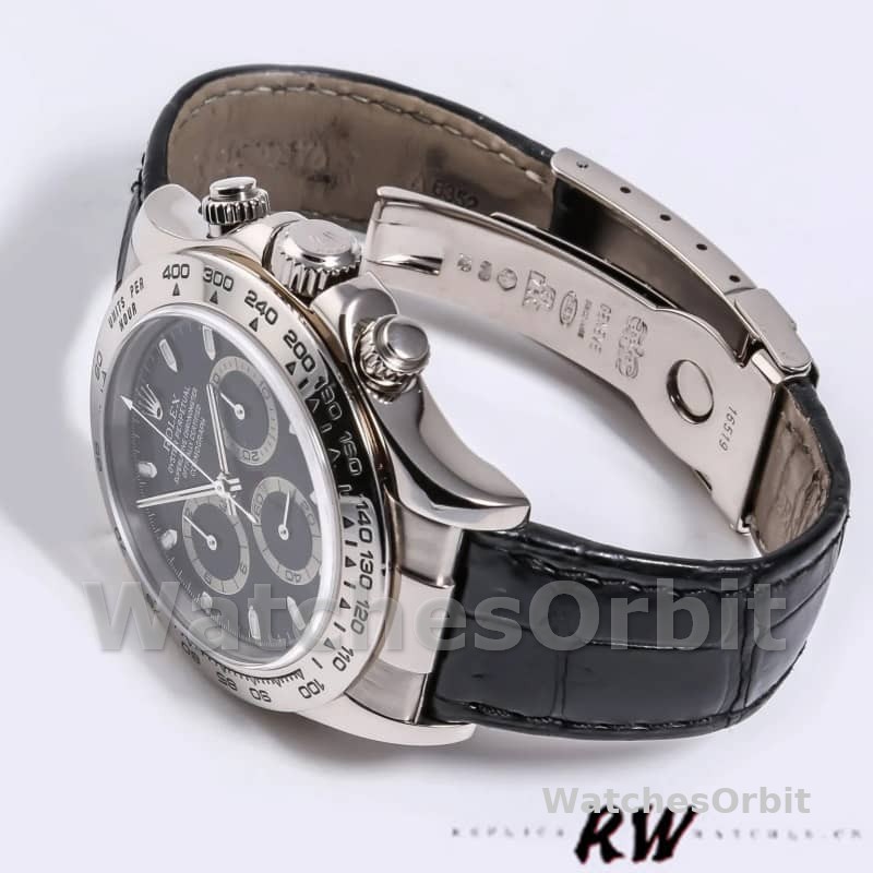 Rolex Daytona 116519 White Gold Black Dial 40mm Mens Replica Watch