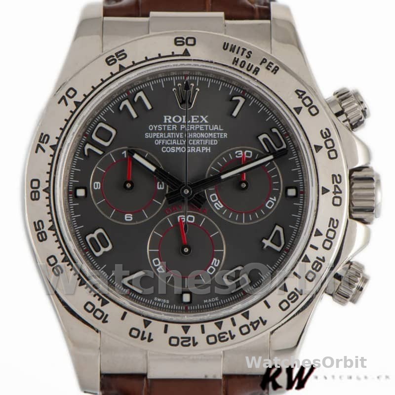 Rolex Daytona 116519 White Gold Grey Dial 40mm Mens Replica Watch