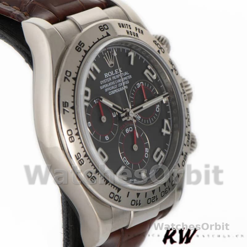 Rolex Daytona 116519 White Gold Grey Dial 40mm Mens Replica Watch