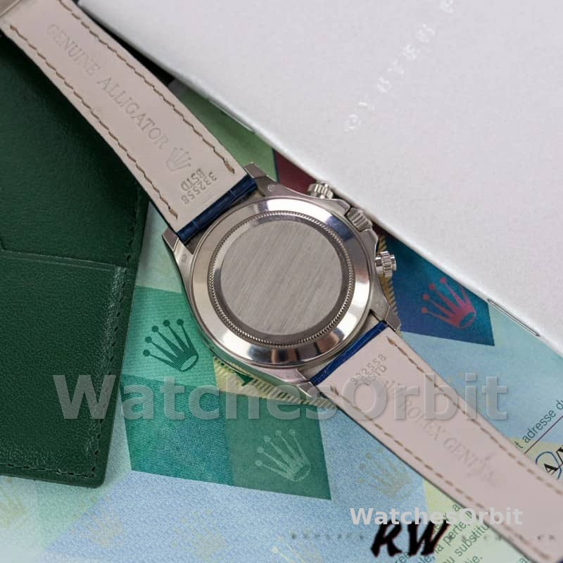 Rolex Daytona 116599 pave diamond dial Blue Leather Strap 40mm Mens Replica Watch