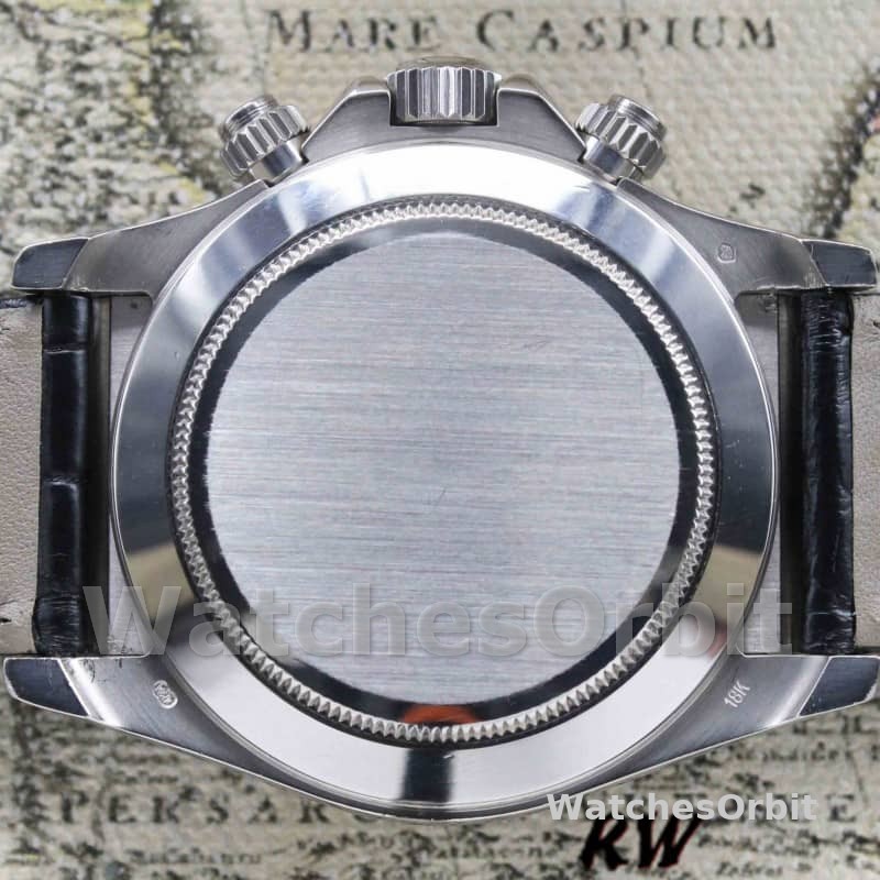 Rolex Daytona 16519 White Dial Black Leather strap 40mm Mens Replica Watch