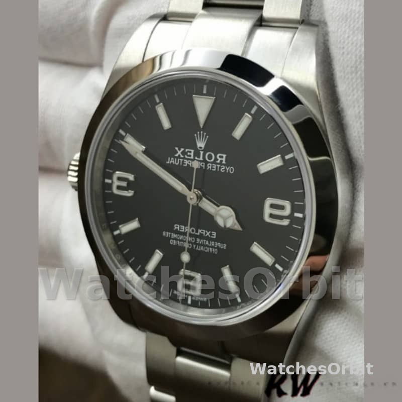 Rolex Explorer 214270 Black Luminous Dial Stainless Steel 39MM Mens Replica Watch