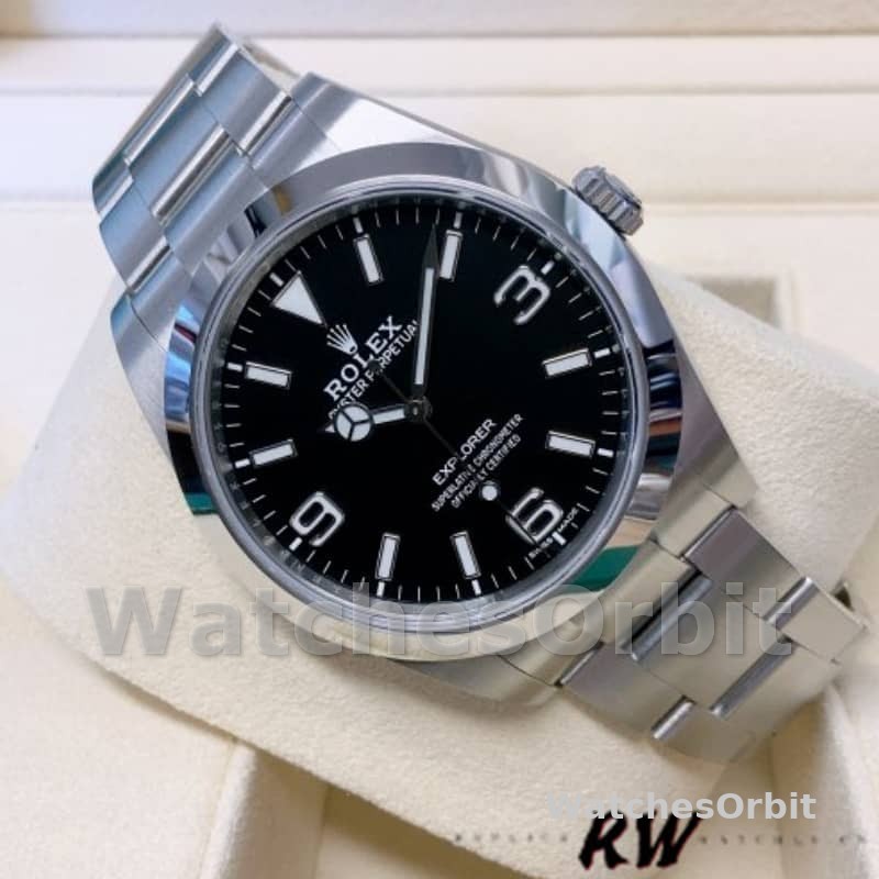 Rolex Explorer 214270 Stainless Steel Black Dial 39mm Mens Replica Watch