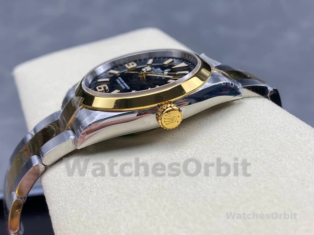 Rolex Explorer 36 Black Dial Yellow Gold M124273 0001 Women's Watch