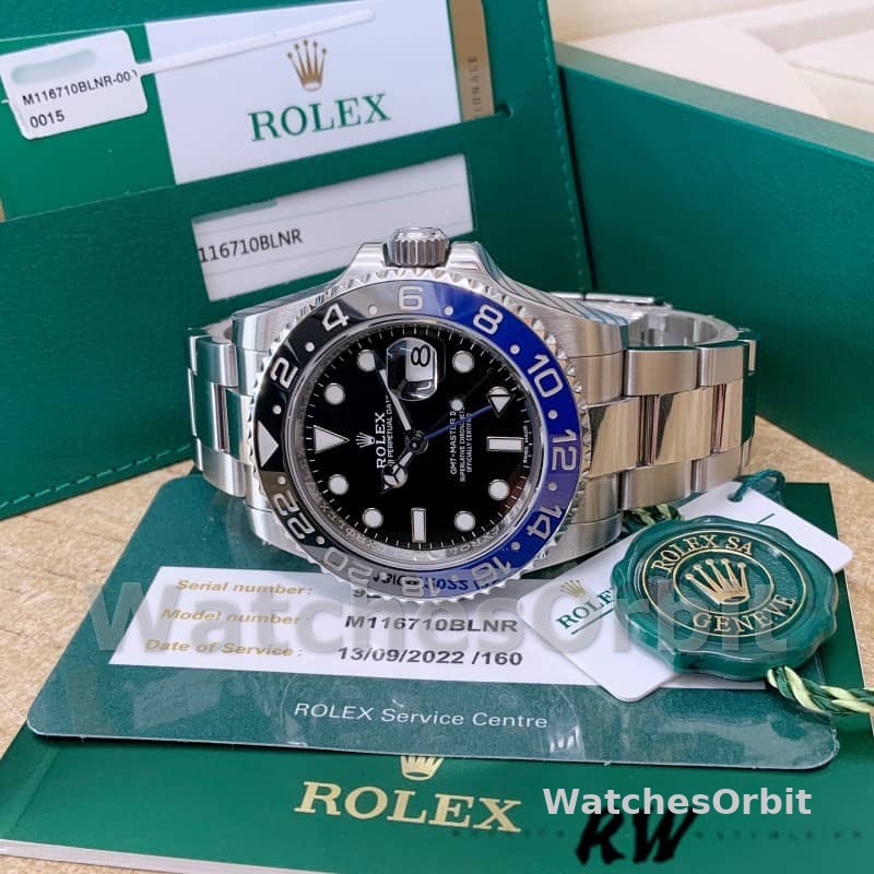 Rolex GMT-Master II Batman 116710BLNR Black Dial 40mm Mens Replica Watch