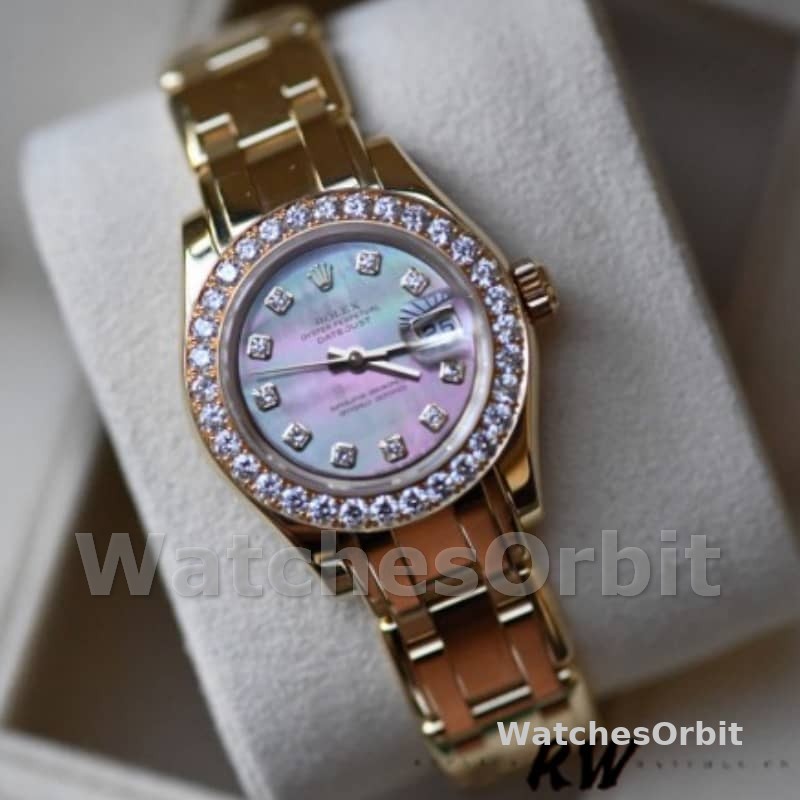 Rolex Pearlmaster 80298 Yellow Gold MOP Dial 29MM Lady Replica Watch