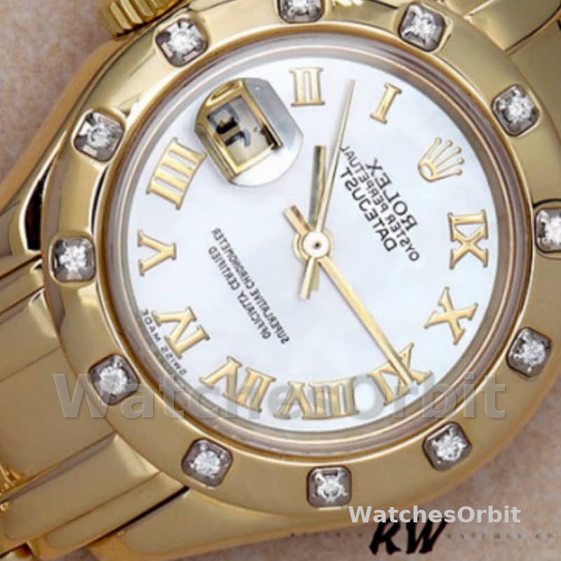 Rolex Pearlmaster 80318 White MOP Dial 29MM Lady Replica Watch