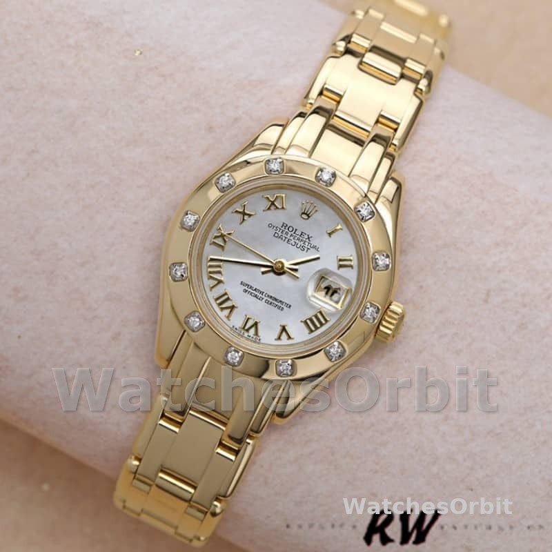 Rolex Pearlmaster 80318 White MOP Dial 29MM Lady Replica Watch