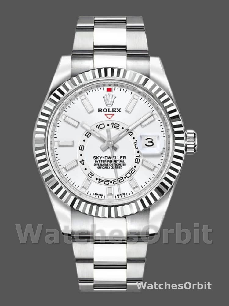Rolex Sky-Dweller 326934 Stainless Steel White Dial 42MM Replica Watch