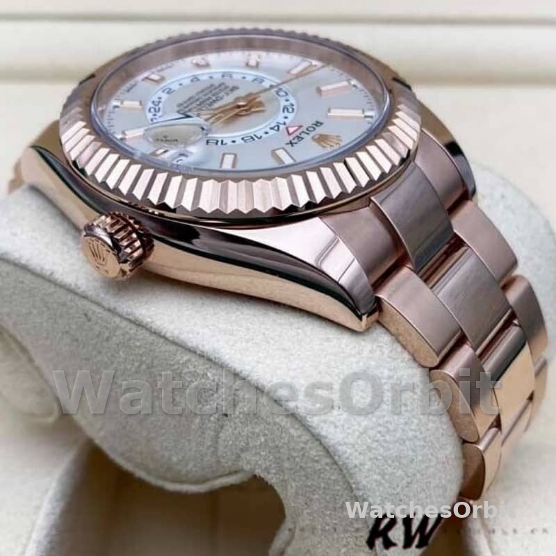 Rolex Sky-Dweller 326935 Rose Gold White Dial 42mm Mens Replica Watch