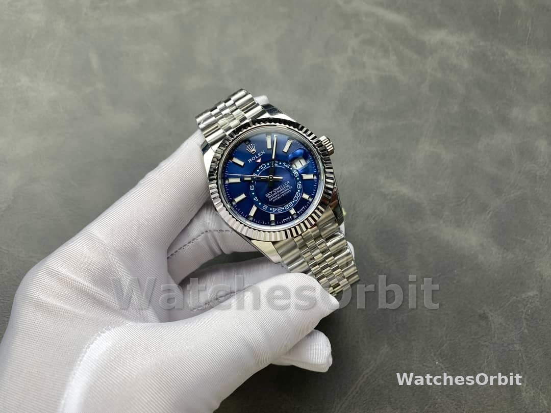 Rolex Sky-Dweller 42 m336934 0006 Fluted Bezel Blue Dial Replica Watch