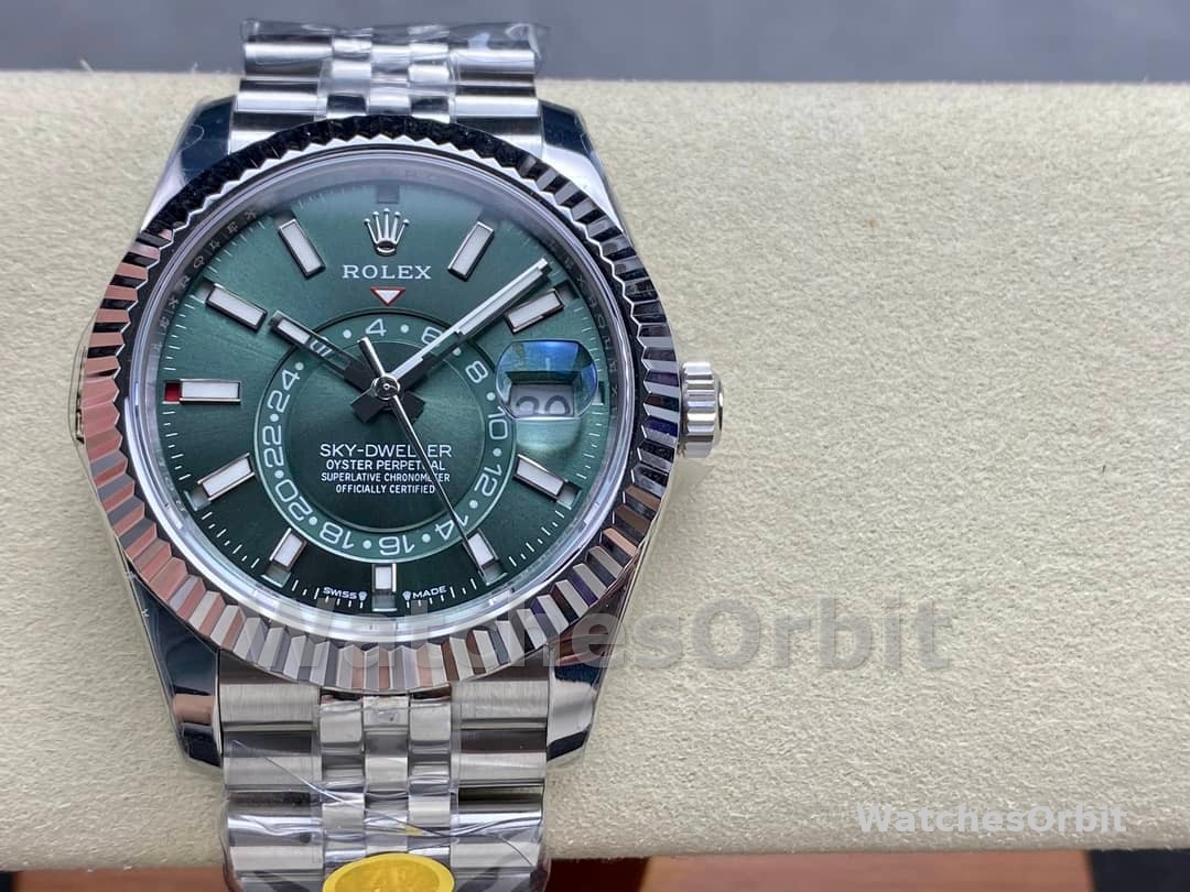 Rolex Sky Dweller 42 White Gold Fluted Bezel 336934 0002 Men's Watch