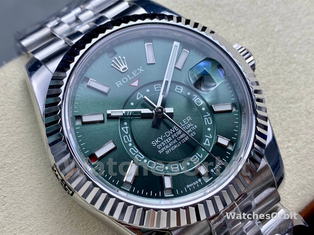 Rolex Sky Dweller 42 White Gold Fluted Bezel 336934 0002 Men's Watch