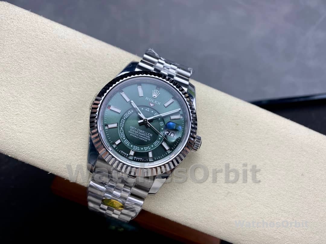 Rolex Sky Dweller 42 White Gold Fluted Bezel 336934 0002 Men's Watch