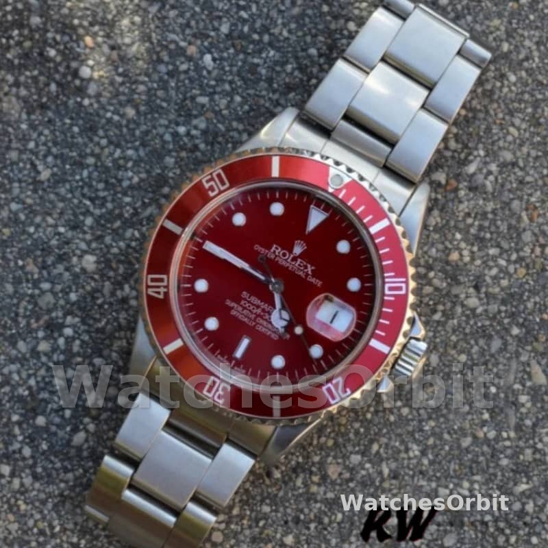 Rolex Submariner 16610 Stainless Steel Refinished Red Dial 40mm Mens Replica Watch