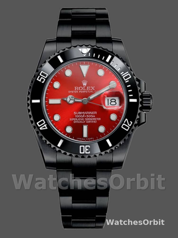 Rolex Submariner Date 116610LN Red Dial Black PVD/DLC Stainless Steel 40MM Mens Replica Watch
