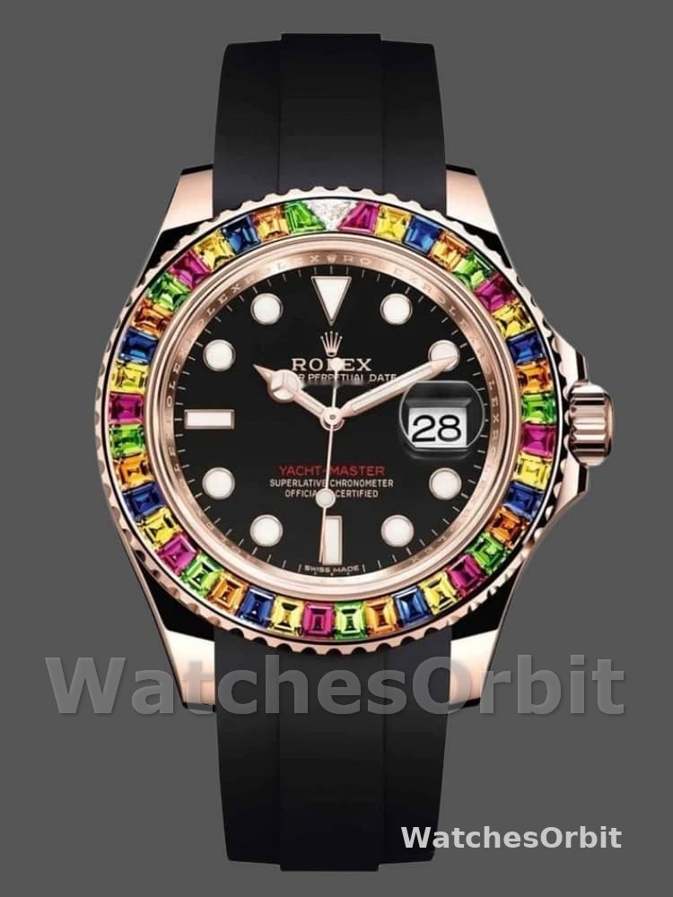 Rolex Yacht-Master 116695 Black Rubber Strap Black Dial 40MM Mens Replica Watch