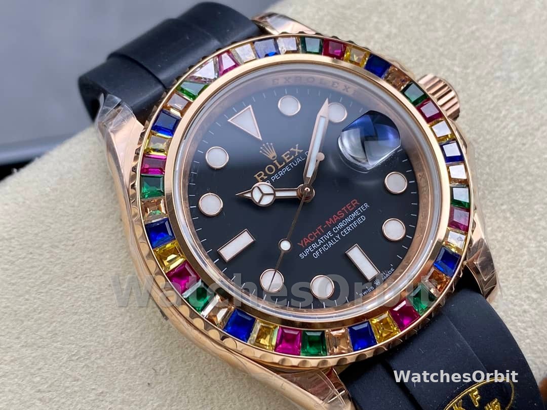 Rolex Yacht-Master 116695 Black Rubber Strap Black Dial 40MM Mens Replica Watch
