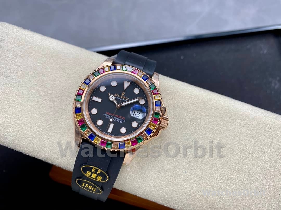 Rolex Yacht-Master 116695 Black Rubber Strap Black Dial 40MM Mens Replica Watch